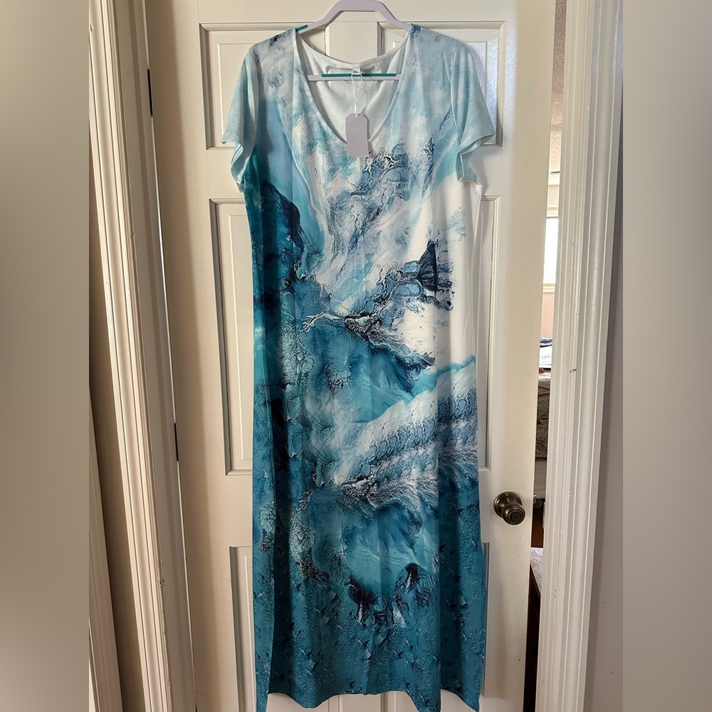 Light in the Box short sleeve knit maxi dress, size XXL
